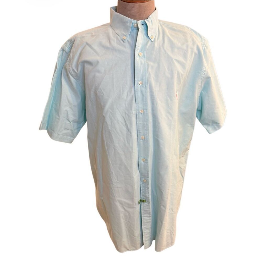 Ralph Lauren Oxford Button Down Collar Mens Shirt XLT Mint Green/Aqua